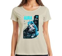 Aura Neon Fox Hacker Cyberpunk Japan Y2K - Maglietta da donna, naturale, S