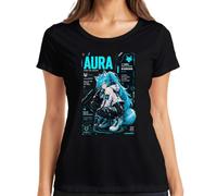 Aura Neon Fox Hacker Cyberpunk Japan Y2K - Maglietta da donna, Nero , XXL