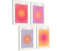 Aura Poster Set di immagini Body Mind Soul Heart Aesthetic Style Preppy Room Decor Y2K Estetica Yoga Legge di Attrazione Manifestation (Aura Angel No, set di poster 4 x A4 (21 x 30 cm) | senza