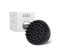 AURA - Spazzola massaggiante in silicone per cuoio capelluto con manico ergonomico, per massaggio rilassante della testa con shampoo, morbida e delicata sulla pelle, ideale per cuoio capelluto