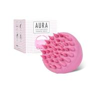 AURA - Spazzola massaggiante in silicone per cuoio capelluto con manico ergonomico, per massaggio rilassante della testa con shampoo, morbida e delicata sulla pelle, ideale per cuoio capelluto