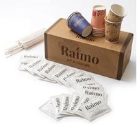 AURACAFFE' 10800 Pezzi - Kit Bicchieri Caffe Palette Zucchero monouso | 3600 Bicchierini Carta 75 ml, 3600 Palettine in Legno Monouso, 3600 Bustine di Zucchero Extra Fine