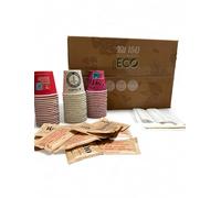 AURACAFFE' 150 Bustine di Zucchero di Canna + 150 Bicchierini Carta 75ml + 150 Palettine Legno Monouso
