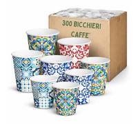 AURACAFFE' 600 Bicchierini Caffè Carta -BIODEGRADABILI- 75 ML, Bicchieri Caffe Usa e Getta Termici - Bicchieri Carta per Espresso Made In Italy, Bar, Ufficio, Hotel, Asporto, Vietri