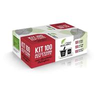AURACAFFE' Kit 450 Accessori Caffè Completo - 150 Bicchierini Carta Biodegradabili 75 ml + 150 Palettine in Legno Monouso + 150 Bustine di Zucchero DI CANNA + (Kit Da 450 Pezzi)
