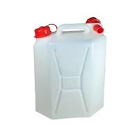 AURACASA Tanica per Acqua in Plastica, in bianco con Tappo Rosso, Contenitore Portatile (CLASSICO, 10 LT)