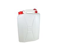 AURACASA Tanica per Acqua in Plastica, in bianco con Tappo Rosso, Contenitore Portatile (CLASSICO, 15 LT)