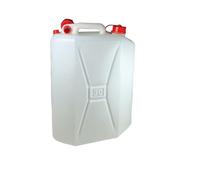 AURACASA Tanica per Acqua in Plastica, in bianco con Tappo Rosso, Contenitore Portatile (CLASSICO, 30 LT)