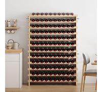 AuraCraft Portabottiglie con 12 ripiani, per 120 bottiglie, in legno massello naturale, per casa, cucina, bar