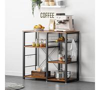 AuraCraft Scaffale da Cucina, 3 +4 Supporto per Forno a Microonde con Ripiani, Mobile cucina salvaspazio con cesti in Filo Metallico, 90x40x83 cm (Retrò)