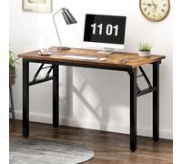 AuraCraft Tavolo pieghevole, scrivania per computer, scrivania piccola, pieghevole, in legno, per ufficio, soggiorno, casa, ufficio, 80 x 40 cm, colore nero vintage