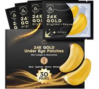 AURAE Patch Occhi 24K Oro (30 paia) - Patch Occhiaie e Borse con Niacinamide + Acido Ialuronico, Azione Defaticante, Illuminante, Riduce Gonfiore