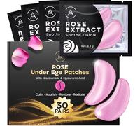 AURAE Patch Occhi alla Rosa (30 paia) - Patch Occhiaie e Borse con Niacinamide + Acido Ialuronico, Azione Lenitiva, Effetto Illuminante, Idratazione Intensa