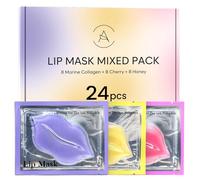 AURAE Set Maschere Labbra (24 pezzi) - Collagene Marino, Ciliegia e Miele - Maschera Labbra Idratante, Antirughe e Anti-età per Donne - Cura della Pelle per San Valentino - Lip Masque