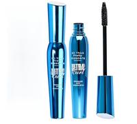 Aurafly 2 Pezzi Mascara Nero Impermeabile 5D, Mascara Volumizzante Resistente all'Aqua mascara Telescopic Lift mascaras per Anziani con Ciglia Assottigliate per Ciglia Lunghe e Voluminose