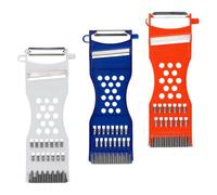 Aurafly 3 pz Cucina Multifunzione Frutta Verdura Grattugia, Pelapatate Julienne Piccola, Affettatrice, Pelapatate, Grattugia Carote Julienne, 6,7 Pollici di Lunghezza (Blu Bianco Rosso)