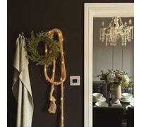 Auraglow Catena Luminosa Corda di Canapa 60 LED Set da 2, a Batteria | Ghirlanda rustica 4,5m con Timer, interno esterno IP44, decora Natale, camino, gazebo, pali e albero