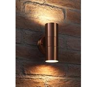 Auraglow Luce a muro Rame Acciaio inossidabile su e giù per la luce - 2 x LED lampadina (Bianco caldo) 7W Incluso