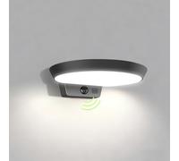 auralab Luci Solari Esterno Sensore 3 Modalità, Luci di Sicurezza 4000K, Impermeabile IP54, per Parete, Cancello, Giardino, Garage, Bianco Rotondo