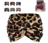 Aurali Acssart Printed Cross Yoga Headband Wide Boho Headbands for Women, Acssart Headbands, Non Slip Soft Fabric Workout Hair Accessories (D-1 PC)