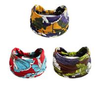 Aurali Acssart Printed Cross Yoga Headband,Wide Boho Non-Slip Soft Fabric Headband for Women, Ideal for Workout, Running, Fitness & Daily Wear (#10#11#12)