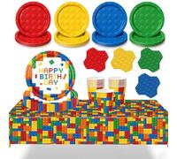 AURALIN Building Blocks - Servizio da tavola per feste, 69 pezzi, per 16 ospiti
