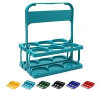 AURALIN Cassetta Pieghevole Azzurro Lago per 6 Bottiglie di Birra | Cassetta bevande 26×18×31 cm con robusta maniglia, ideale per picnic, feste, campeggio e stoccaggio salvaspazio