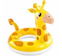 AURALIN Ciambella da nuoto gonfiabile a forma di giraffa, design con animali, per poltrona ad acqua di alta qualità, per vacanze estive in spiaggia e feste in piscina, compatta e robusta, 58 cm