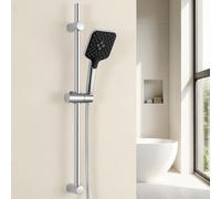 Auralum 70cm Asta Doccia con Doccetta, Saliscendi Doccia con Soffione a 3 Getti, Tubo Flessibile 150cm e Supporto Regolabile, Acciaio Inox, Cromo