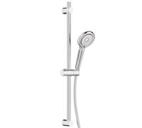 Auralum Asta Doccia con Soffione, Saliscendi Doccia 70cm con Soffione a 5 Getti, Inox Tubo 1.5m e Supporto Regolabile, Acciaio Inox, Cromo