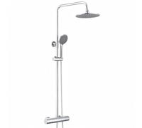 Auralum Colonna Doccia con Miscelatore Termostatico, Colonna Doccia con Soffione e Doccetta 3 Getti, Doccia Soffione Colonna Regolabile Altezza 0,92-1,22m