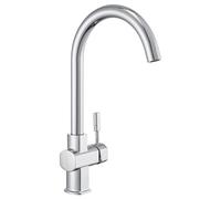 Auralum Rubinetto Lavello Cucina Cromato Girevole a 360 °,Miscelatore Monocomando Alto In Ottone Per Lavandino,Rubinetti Acqua Calda e Fredda