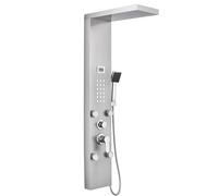 Auralum Pannello doccia in acciaio inox con rubinetto, 3 modalità di uscita dell'acqua, pannello doccia completo con indicatore di temperatura LCD, sistema doccia massaggio, bagno