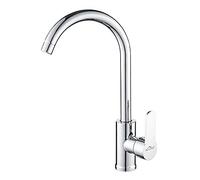 Auralum Rubinetto Cucina Nero, Rubinetto Lavello Cucina Girevole a 360°, Miscelatore Cucina Monocomando Acqua Calda e Fredda, Rubinetti Cucina con Bocca Alta, Aeratore Rimovibile