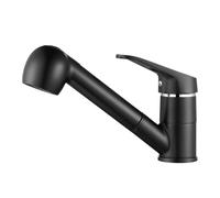 Auralum Rubinetto Doccetta Estraibile Cucina Nero Moderno e Flessibile Girevole a 360° 2 Getti Miscelatore Monocomando Per Lavello Cucina o Barra