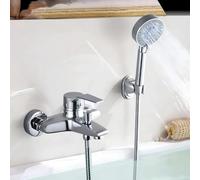 Auralum Rubinetto Vasca da Bagno a Parete con 5 Modalità di Doccia e Tubo da 150cm, Cromato Miscelatore Doccia