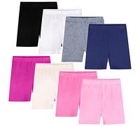 Auranso Set di 8 Pantaloncini da Ciclismo Bambini Ragazze Pantaloncini Corti Pantaloni Danza Sportiva per 2-10 Anni Multicolore A 4-5 Anni