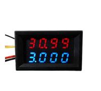 Auratrove 4 cifre Dual Display LED Tensione Corrente Meter DC 0-200V Alta Precisione con Compensazione Automatica per Integrazione Pannello Rosso Blu