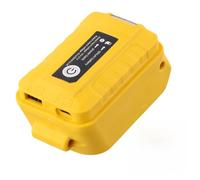 Auratrove Adattatore batteria con luce LED per DeWalt 20 V MAX DCB203 DCB200, caricatore convertitore USB doppio uscita 5 V 2 A, accessorio per alimentatore portatile, colore giallo