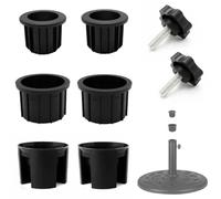 Auratrove Adattatore per portaombrelli con anelli da 3,8 e 4,8 cm per palo stabile, adatto per patio, spiaggia e piscina