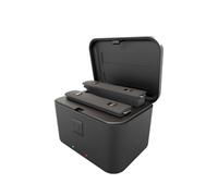 Auratrove Caricatore doppio per insta360 X5, stazione di ricarica rapida, custodia compatta in ABS per una potenza efficiente, nero