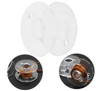 Auratrove Confezione da 10 bobine per macchina da cucire in plastica trasparente per Elna Janome, resistenti bobine da 2 x 2 cm, accessori essenziali per progetti di cucito domestico