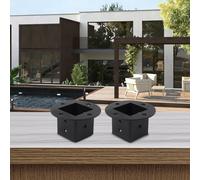 Auratrove Flangia da pavimento in metallo nero 2 pezzi per 2 x 2 post base di ancoraggio con viti per installazione di cassette postali per ringhiera portico pergola