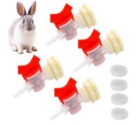 Auratrove Kit connettore secchio sistema di irrigazione coniglio, 4 pezzi raccordo con valvola a sfera e filtro per tubo da 5/16 pollici, montaggio automatico abbeveratoio per pollame bestiame
