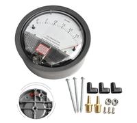 Auratrove Manometro differenziale, Manometro Analogico per Camere Bianche HVAC Pharma, Corpo in Alluminio Anti-Vibrazione Gamma 0-750Pa Grigio