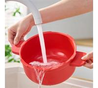 Auratrove Pentola a pressione per microonde, pentola a cottura rapida con coperchio in silicone per riso e verdure, vaporizzatore salvaspazio per cucina, rosso