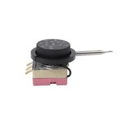 Auratrove Regolatore di temperatura 0 - 120 °C, termostato integrato per controllo della ventilazione CA, alloggiamento in PVC metallico con sonda sensore da 1 m