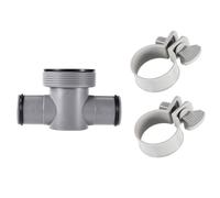 Auratrove Set di 3 raccordi a T per piscina compatibile con Coleman e per intex P61408, connettore per tubo da 1,25 a 1,5 pollici con O-ring e morsetti, grigio