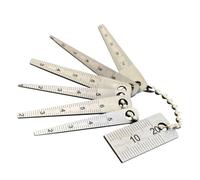 Auratrove Set di 7 misuratori in acciaio inossidabile, righello tascabile conico per misurazioni precise, di piccole dimensioni, con carattere trasparente per valvola motore e controllo scintille