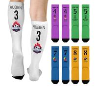 AuraWeave Calzini Sportivi Personalizzabili, Calzini da Basket e Calcio Personalizzati con Nome, Numero e Logo Della Squadra, per Ragazzi e Adulti, Regali per Gli Amanti Dello Sport